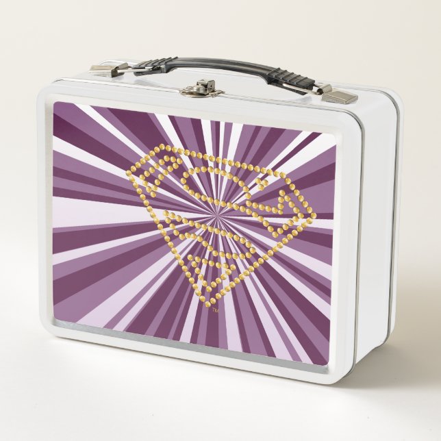 Supergirl Studded S-Shield Metal Lunch Box (Front)
