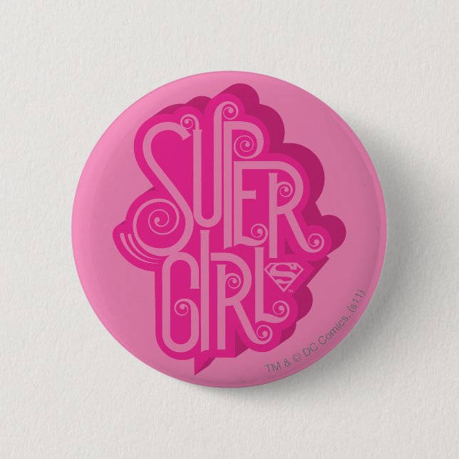Supergirl Swirl 2 6 Cm Round Badge (Front)