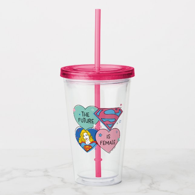 Supergirl "The Future Is Female" Acrylic Tumbler (Front)