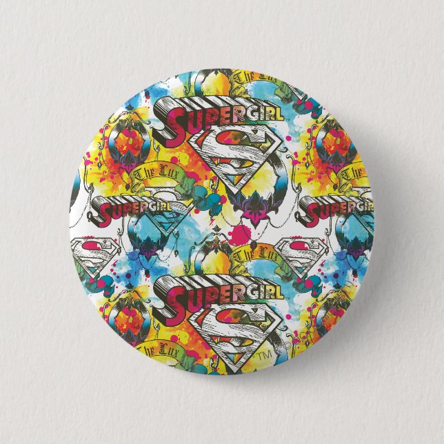Supergirl The Lux Pattern 6 Cm Round Badge (Front)