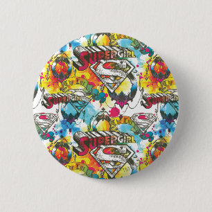 Supergirl The Lux Pattern 6 Cm Round Badge