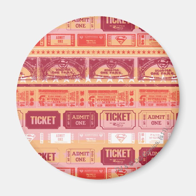 Supergirl Ticket Pattern Orange Magnet (Front)