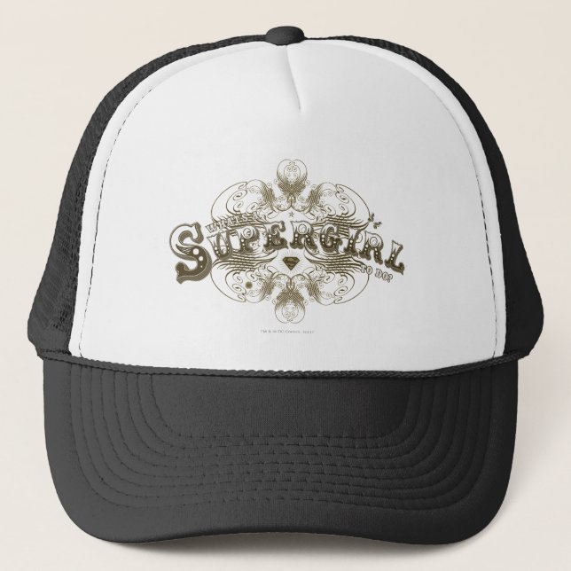 Supergirl What's a Girl to Do Brown Trucker Hat (Front)