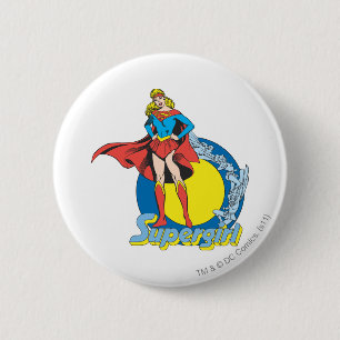 Supergirl with Logo 6 Cm Round Badge