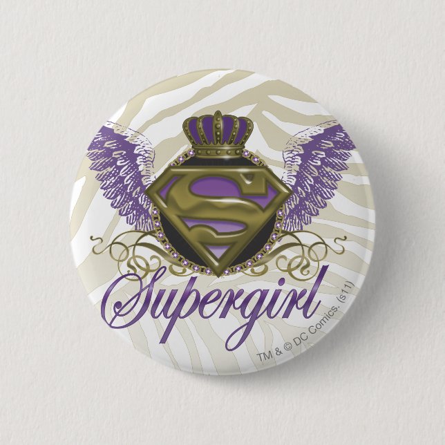 Supergirl Zebra Print 6 Cm Round Badge (Front)