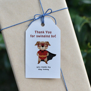 Superhero Animals Cute Kids Birthday Gift Tags