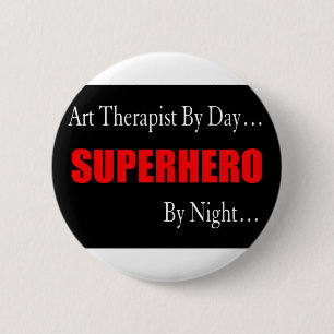 Superhero Art Therapist 6 Cm Round Badge