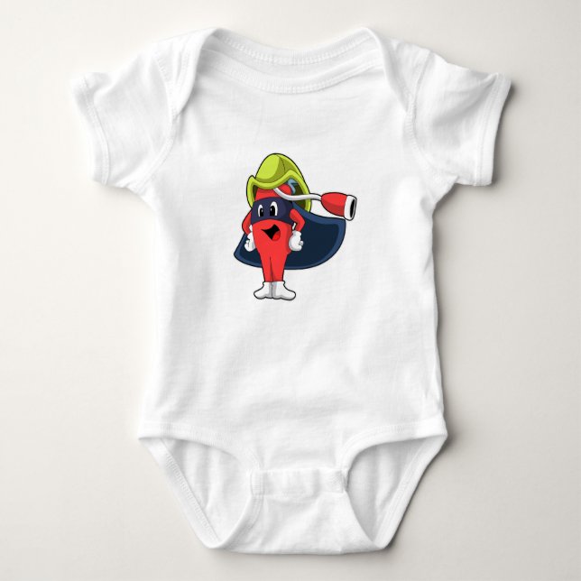 Superhero as Firefighter Baby Bodysuit (Front)