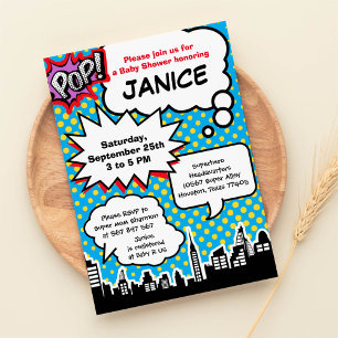 Superhero Baby Shower Party Invitation