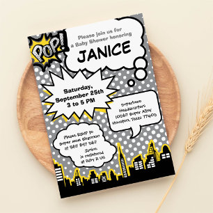 Superhero Baby Shower Party Invitation