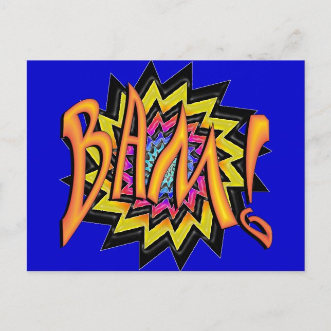 Superhero BAM! Postcard (Front)