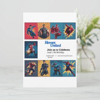 Superhero Bash Birthday Invitation Card
