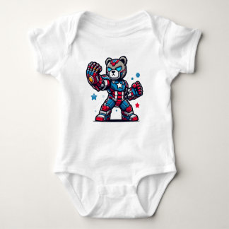 Superhero bear baby bodysuit