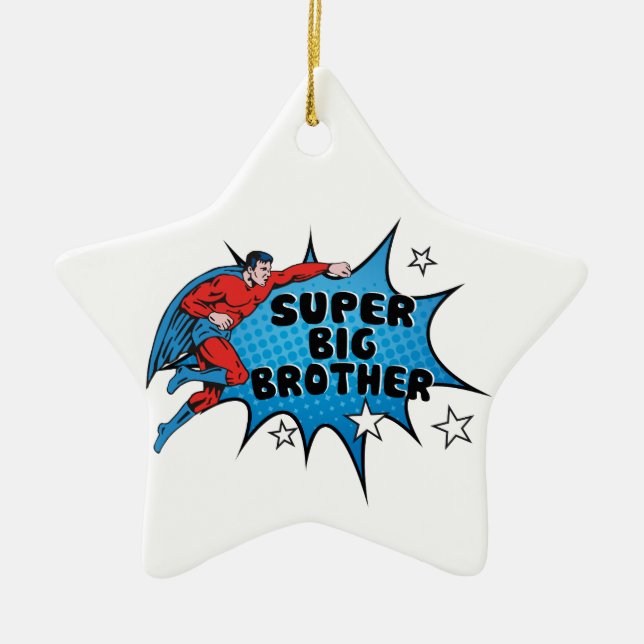 Superhero Becoming a Big Brother Ceramic Tree Decoration (Front)