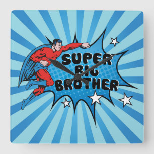 Superhero Becoming a Big Brother Square Wall Clock