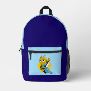 Superhero bee cartoon  printed backpack