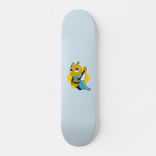 Superhero bee cartoon skateboard