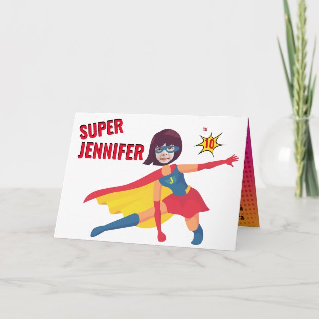 Superhero Birthday Awesome Amazing Gift Card (Front)