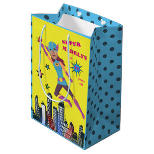 Superhero Birthday Girl Fantastic Sensational Medium Gift Bag
