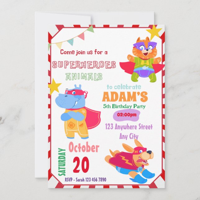 Superhero Birthday Invitation (Front)