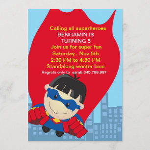 Superhero Birthday Invitation for the super boy