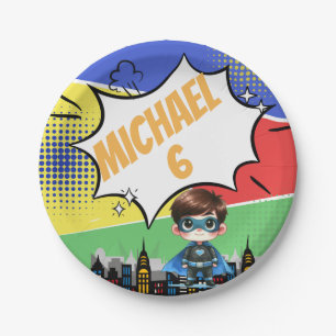 Superhero Birthday Paper Plate