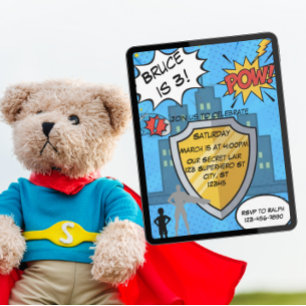 Superhero birthday party  invitation