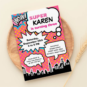 Superhero Birthday Party Invitation