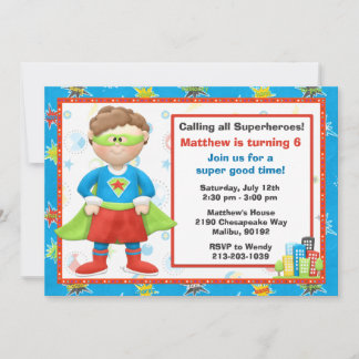 Superhero Birthday Party Invitation