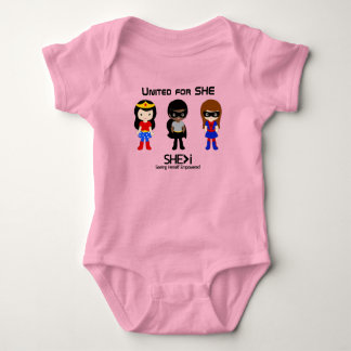 SUPERHERO Black Outline - United for SHE Baby Bodysuit
