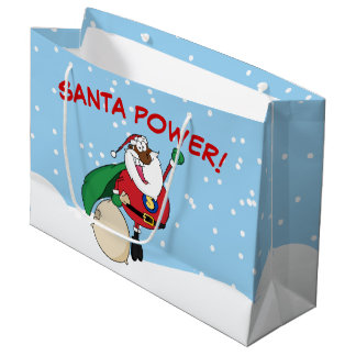 Superhero Black Santa Power Gift Bag