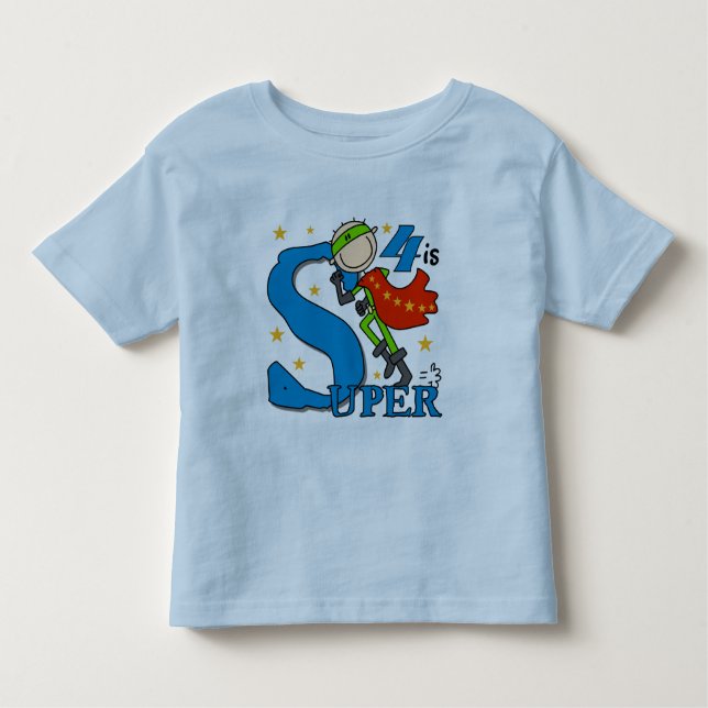 Superhero Boy 4th Birthday Tshirts and Gifts (Front)