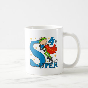 Superhero Boy 4th Birthday Tshirts and Gifts Coffee Mug