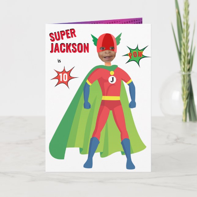 Superhero Boy Birthday Amazing Special Fab Gift  Card (Front)
