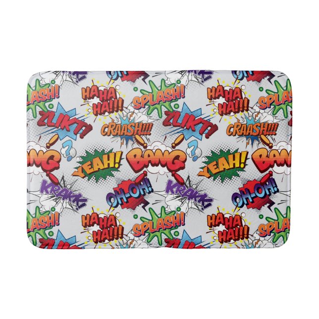 Superhero Bubble Pattern Bath Mat (Front)