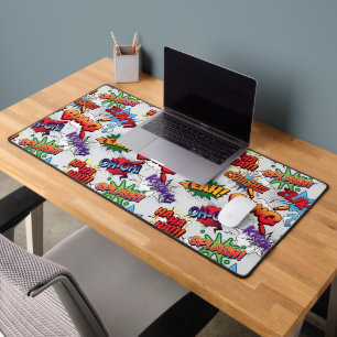 Superhero Bubble Pattern Desk Mat