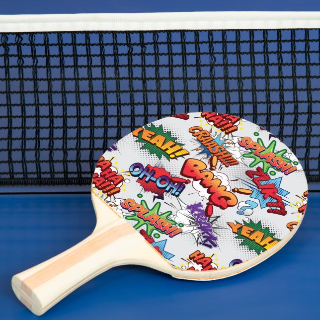 Superhero Bubble Pattern Ping Pong Paddle (Insitu)