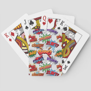 Superhero Bubble Pattern Playing Cards