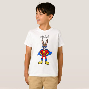 Superhero Bunny Editable Name Feature T-Shirt