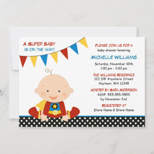 Superhero Bunting Baby Shower Invitation