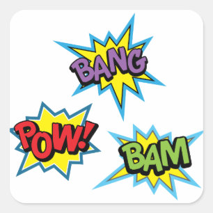 Superhero Bursts Square Sticker