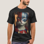Superhero Cat T-Shirt<br><div class="desc">Have you ever wondered what it would be like if the superheroes were cats? Well, we offer you individual superhero cats. These cute cats will captivate your friends and others with their incorruptible feline warmth and affection. Whether you are a fan of cats, superheroes, or both at once, you will...</div>