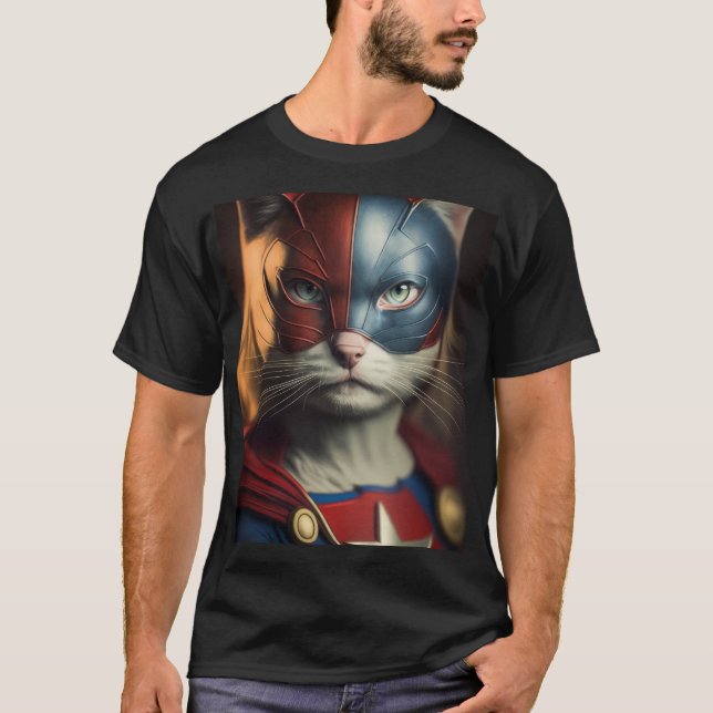 Superhero Cat T-Shirt (Front)