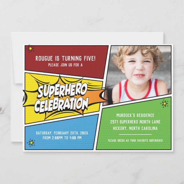 Superhero Celebration Invitation (Front)