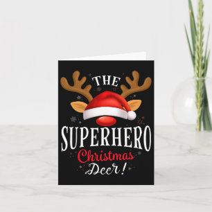 Superhero Christmas Deer Pjs Xmas Family Matching Card