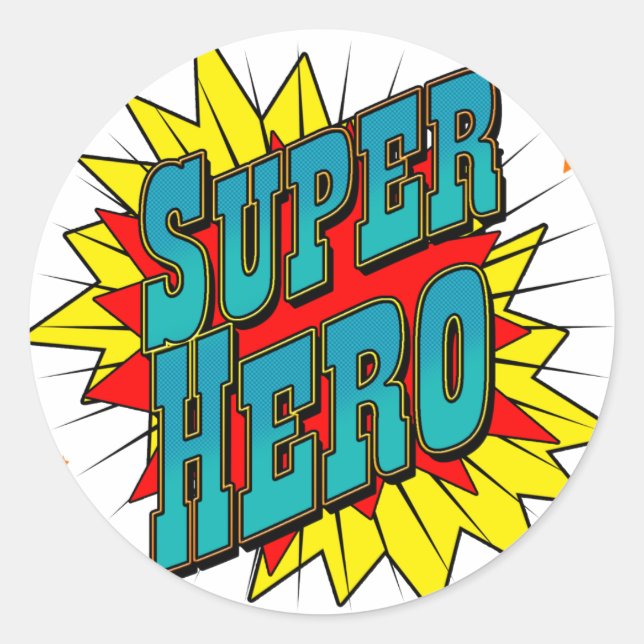 SuperHero Classic Round Sticker (Front)