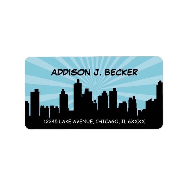 Superhero Comic Birthday Party  Address Label (Front)