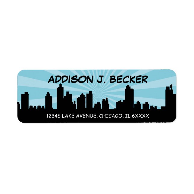 Superhero Comic Birthday Party Address Label (Front)