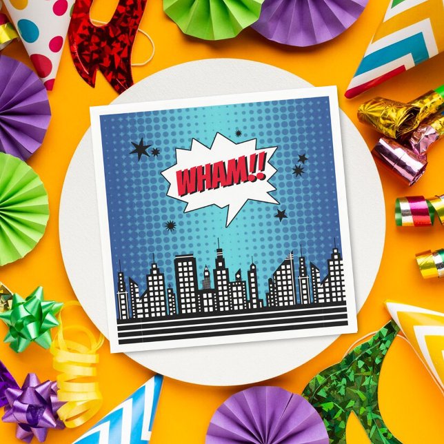 Superhero Comic Book Any Age Birthday Napkin (Creator Uploaded)