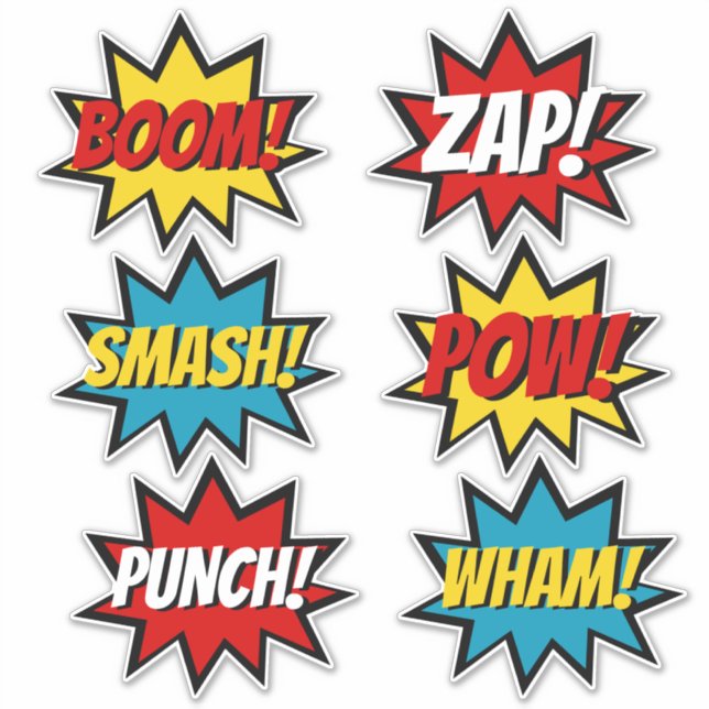 Superhero Comic Book Style Six Text Bubbles (Front)
